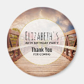 国素朴の木造の橋誕生日 マグネット (正面)