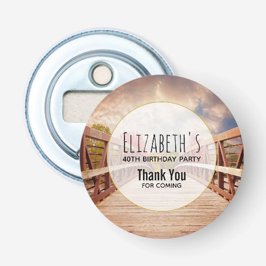 国素朴の木造の橋誕生日 栓抜き (正面)