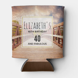 国素朴の木造の橋誕生日 缶クーラー