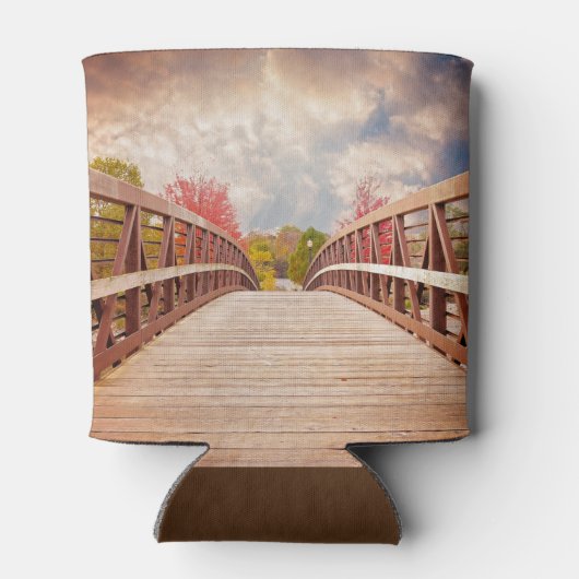 国素朴の木造の橋誕生日 缶クーラー (裏面)