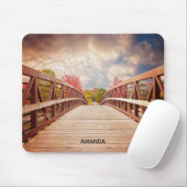 国素朴の木造の橋 マウスパッド (マウス)