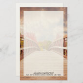 国素朴の木造の橋 便箋 (正面/裏面)