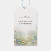 国素朴の水色のワイルドフラワー結婚ズ ギフトタグ (正面)