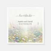 国素朴の水色のワイルドフラワー結婚ズ スタンダードカクテルナプキン (正面)