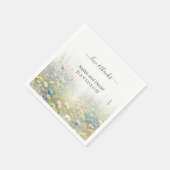 国素朴の水色のワイルドフラワー結婚ズ スタンダードカクテルナプキン (角)