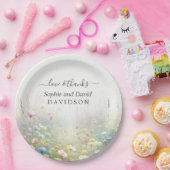 国素朴の水色のワイルドフラワー結婚ズ ペーパープレート (パーティー)