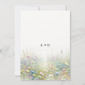 国素朴の水色のワイルドフラワー結婚ズ 招待状 (裏面)