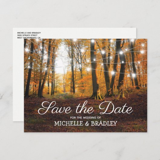 国素朴の秋の秋日付の保存 案内ポストカード (正面/裏面)