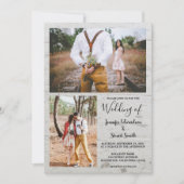 国素朴の納屋の木の写真の結婚コラージュ 招待状 (正面)