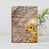 国素朴の結婚式とひまわり 招待状 (スタンド正面)