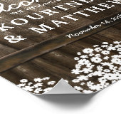 国素朴の結婚式のウェルカムサイン ポスター (角)