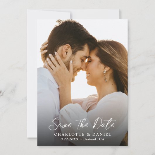 国素朴の結婚式の写真日付カードを保存 セーブザデート (正面)