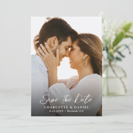 国素朴の結婚式の写真日付カードを保存 セーブザデート (スタンド正面)