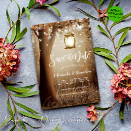 国素朴の結婚式の日付の保存招待状 セーブザデート