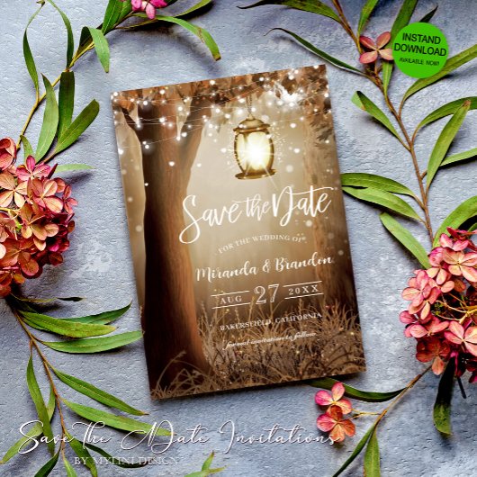 国素朴の結婚式の日付の保存招待状 セーブザデート