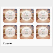 国素朴の結婚式の木造の橋 スクエアシール (シート)