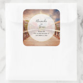 国素朴の結婚式の木造の橋 スクエアシール (バッグ)