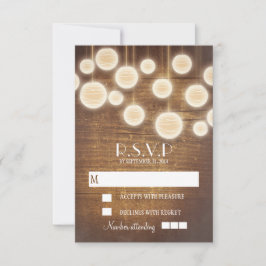 国素朴の結婚式のRSVPカード 出欠カード