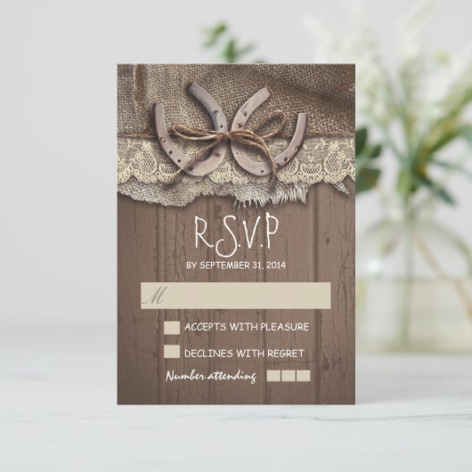 国素朴の結婚式のRSVPカード 出欠カード (スタンド正面)