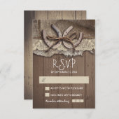 国素朴の結婚式のRSVPカード 出欠カード (正面/裏面)