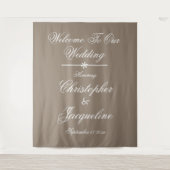 国素朴の結婚式名前をカスタムするの石背景 タペストリー (正面)