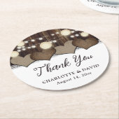 国素朴の結婚式 ラウンドペーパーコースター (アングル)