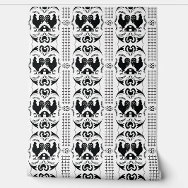 国素朴の鶏と納屋のパターン – - BW 壁紙