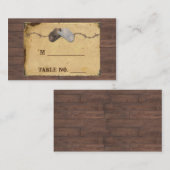 国素朴カウボーイ帽子結婚の座席表 プレイスカード (正面/裏面)