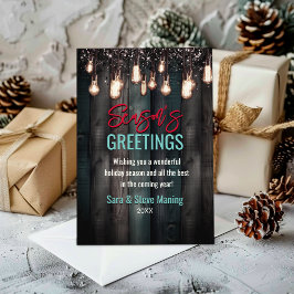 国素朴クリスマスのライトブラウンホリデイ シーズンカード