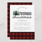 国素朴クリスマスパーティーバッファロープレイドパーティー 招待状 (正面/裏面)