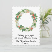 国素朴クリスマス休暇リース非写真 シーズンカード (スタンド正面)