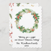 国素朴クリスマス休暇リース非写真 シーズンカード (正面/裏面)