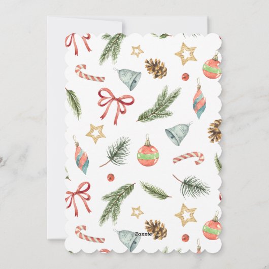 国素朴クリスマス休暇リース非写真 シーズンカード (裏面)