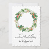 国素朴クリスマス休暇リース非写真 シーズンカード (正面)