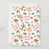 国素朴クリスマス休暇リース非写真 シーズンカード (裏面)