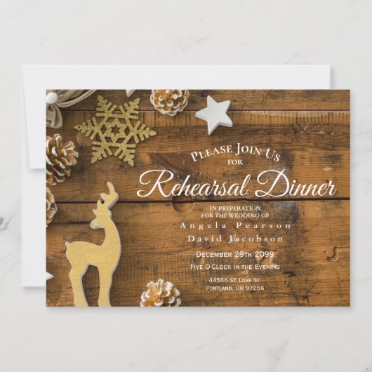 国素朴クリスマス鹿リハーサルディナー 招待状 (正面)