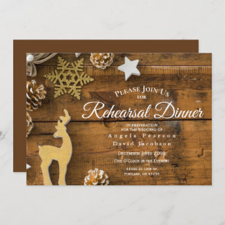 国素朴クリスマス鹿リハーサルディナー 招待状