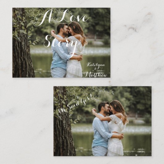 国素朴スタイルカスタムウェディングフォト招待状 エンクロージャーカード (正面/裏面)