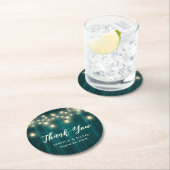 国素朴ティール（緑がかった色）結婚の感謝 ラウンドペーパーコースター (インサイチュ)