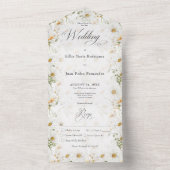 国素朴デイジーフローラディナー オールインワン招待状 (内側)