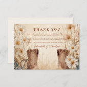 国素朴デイジーブーツ結婚ズ サンキューカード (正面/裏面)