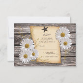 国素朴デイジー結婚の返信カード 出欠カード (正面)