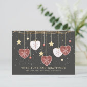 国素朴ハートスノーフレーク結婚ズ サンキューカード (スタンド正面)