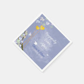 国素朴ハートパウダーブルー結婚ズ スタンダードカクテルナプキン (角)