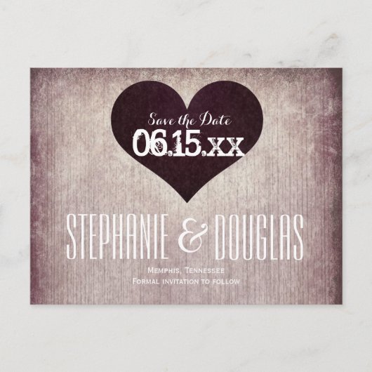 国素朴ハート日付はがきを保存 案内ポストカード (正面)