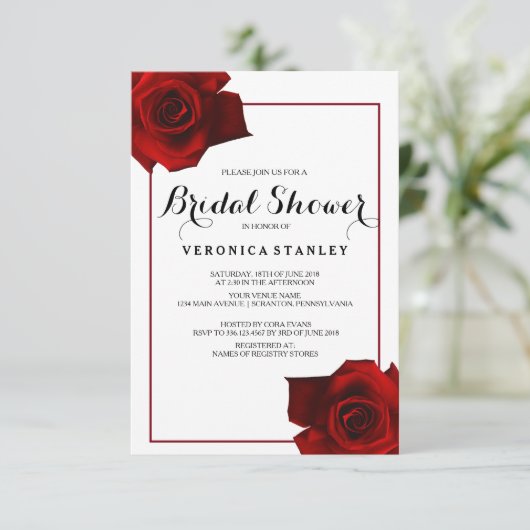 国素朴バラクラスフローラブライダルシャワー 招待状 (スタンド正面)