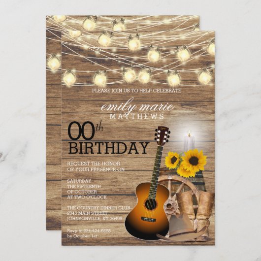 国素朴パーティー- 00誕生日 招待状 (正面/裏面)