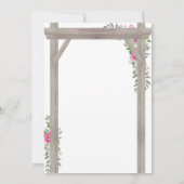 国素朴ピンクフローラアーフォーマルチ結婚ーズ 招待状 (裏面)