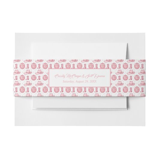 国素朴ピンク結婚ズ 招待状ベリーバンド (正面例)