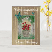 国素朴フランスの祝いの結婚カード カード (黄色い花)